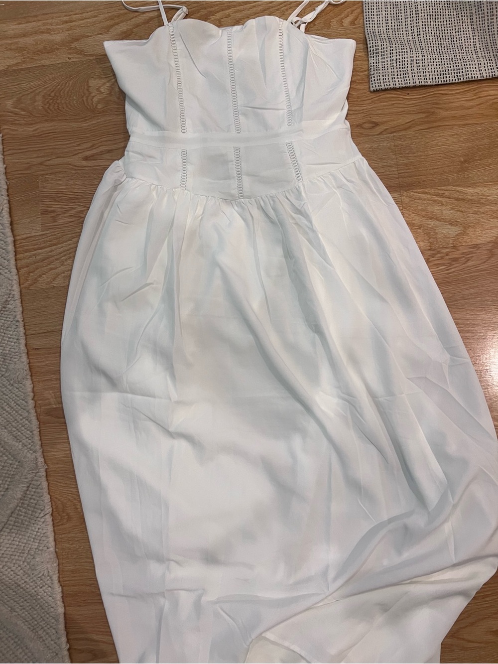 ASOS Strapless White Maxi Dress with Spaghetti Straps - Picture 5 of 7